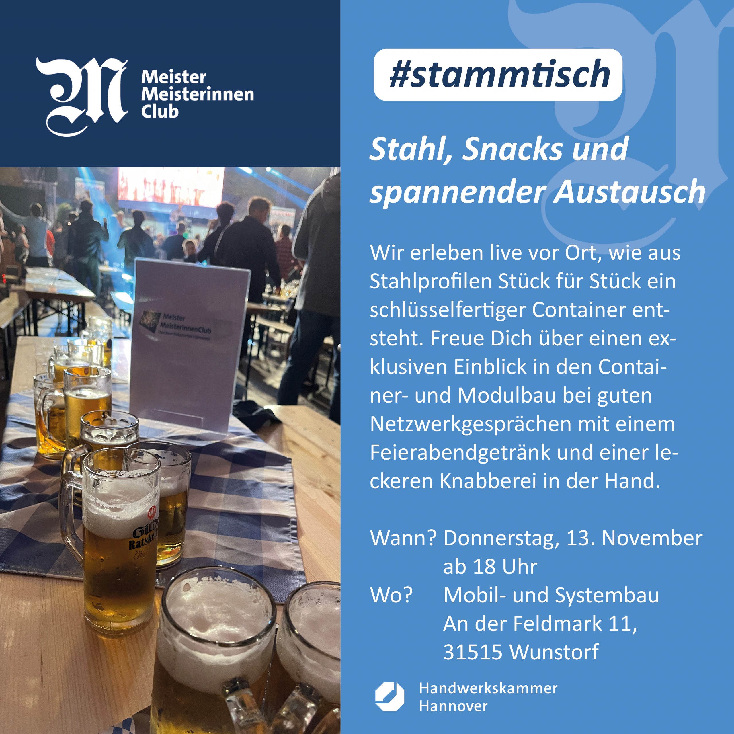 #stammtisch - Stahl, Snacks und spannender Austausch